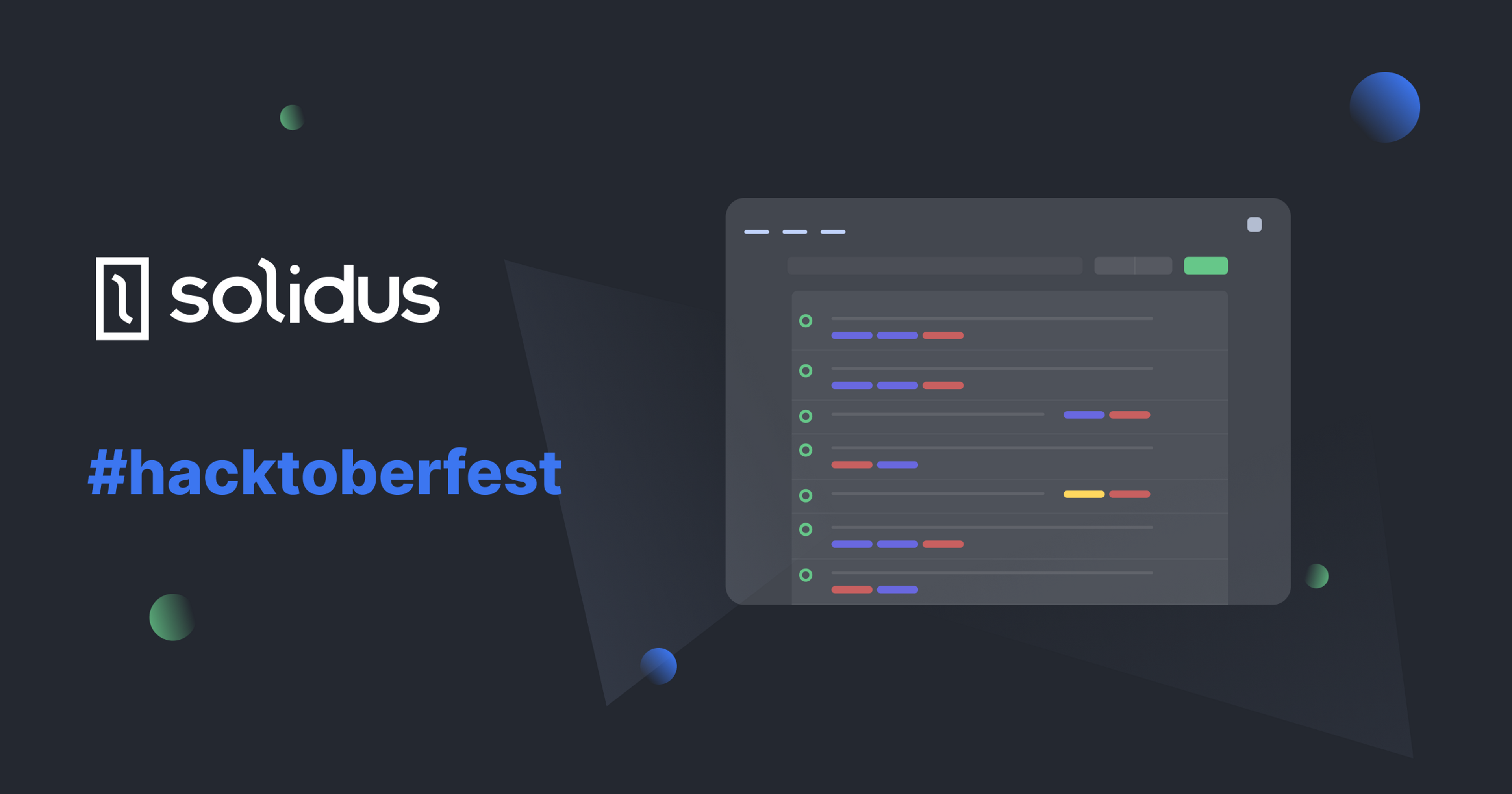 Cover image of Solidus Hacktoberfest Announcement post