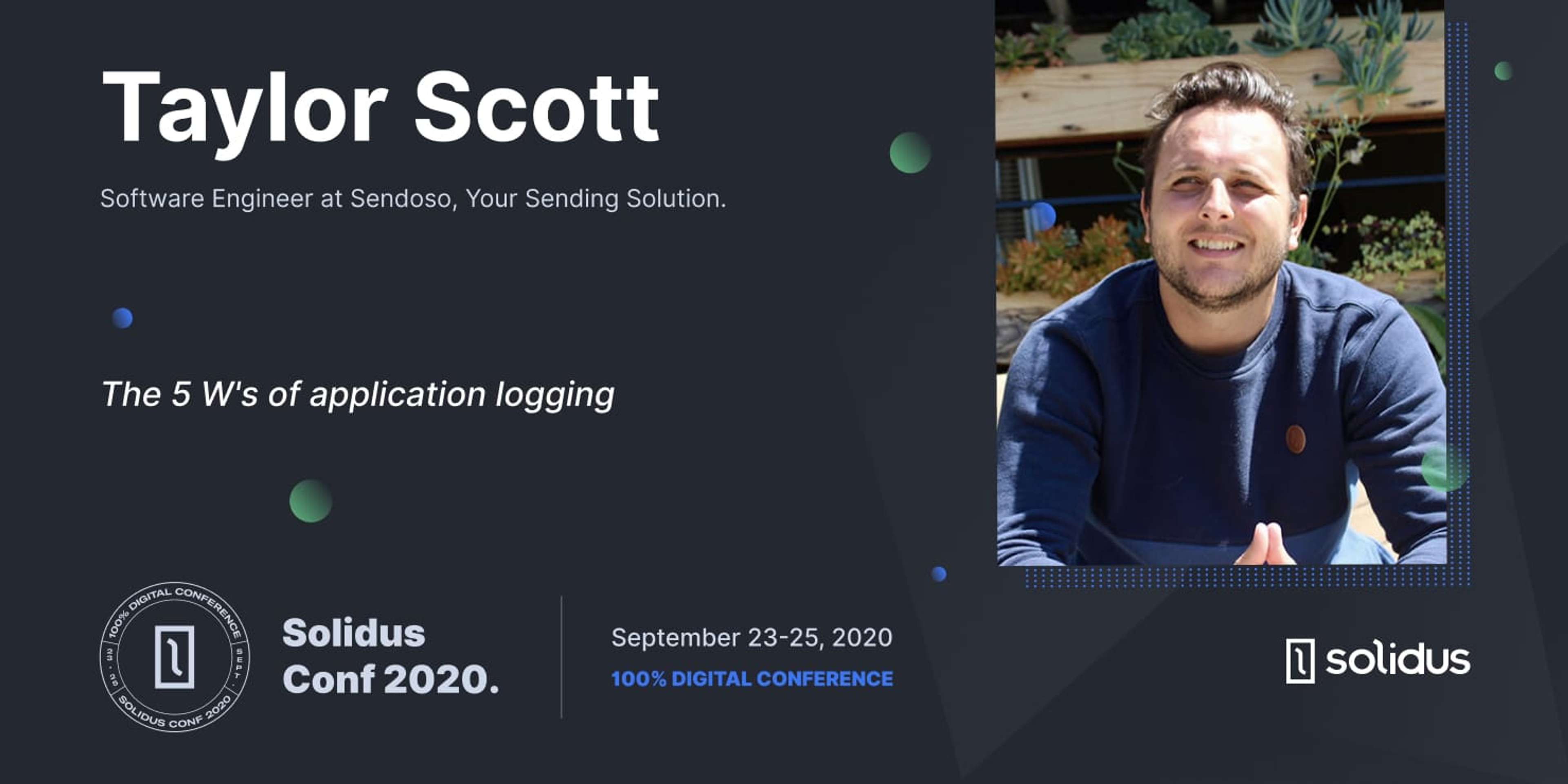 Cover image of SolidusConf 2020 Presenter Taylor Scott post