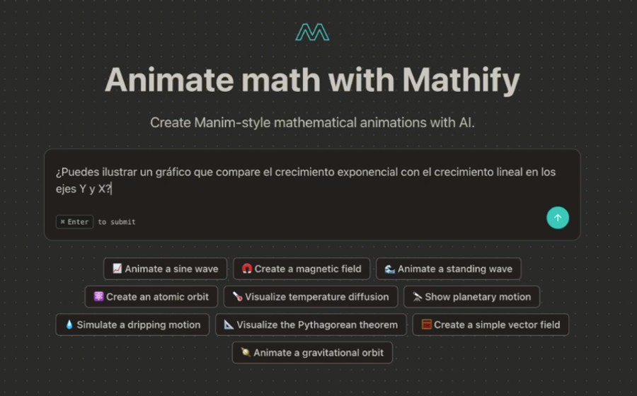 Mathify.dev en español: animar matemáticas chateando con IA (y por qué eso importa)