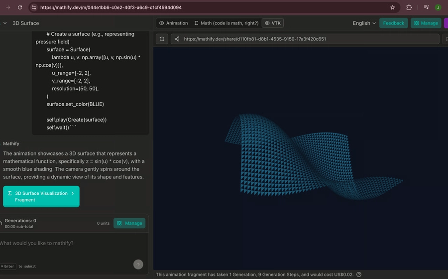 Introducing ManimVTK: Scientific Visualization meets Mathematical Animation