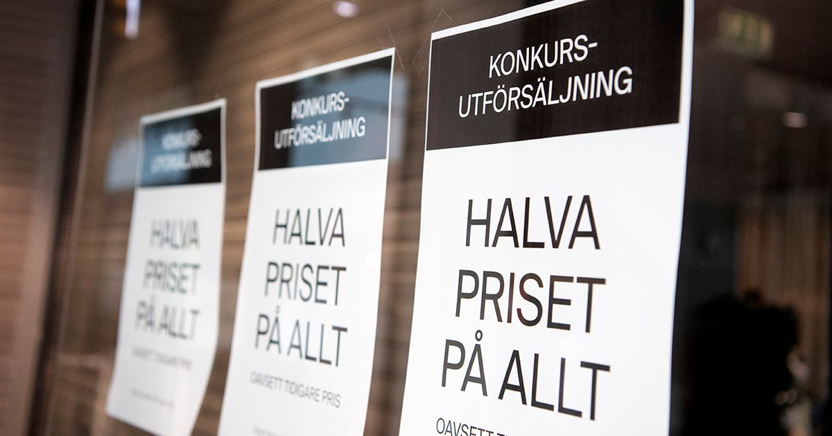 Konkurserna i Sverige minskade tvåsiffrigt