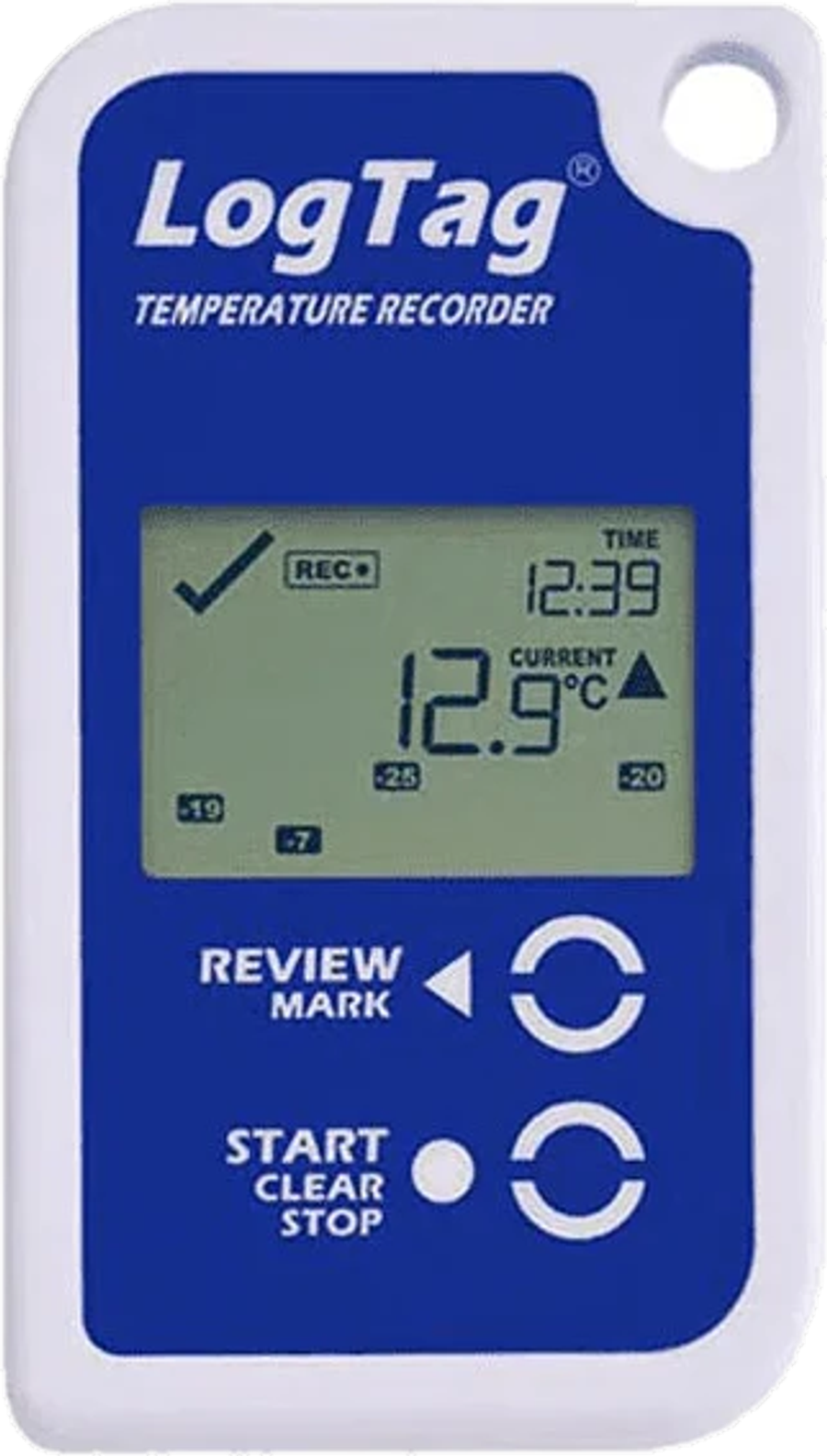 LogTag TRED30-16R -lämpötilaloggeri LCD-näytöllä