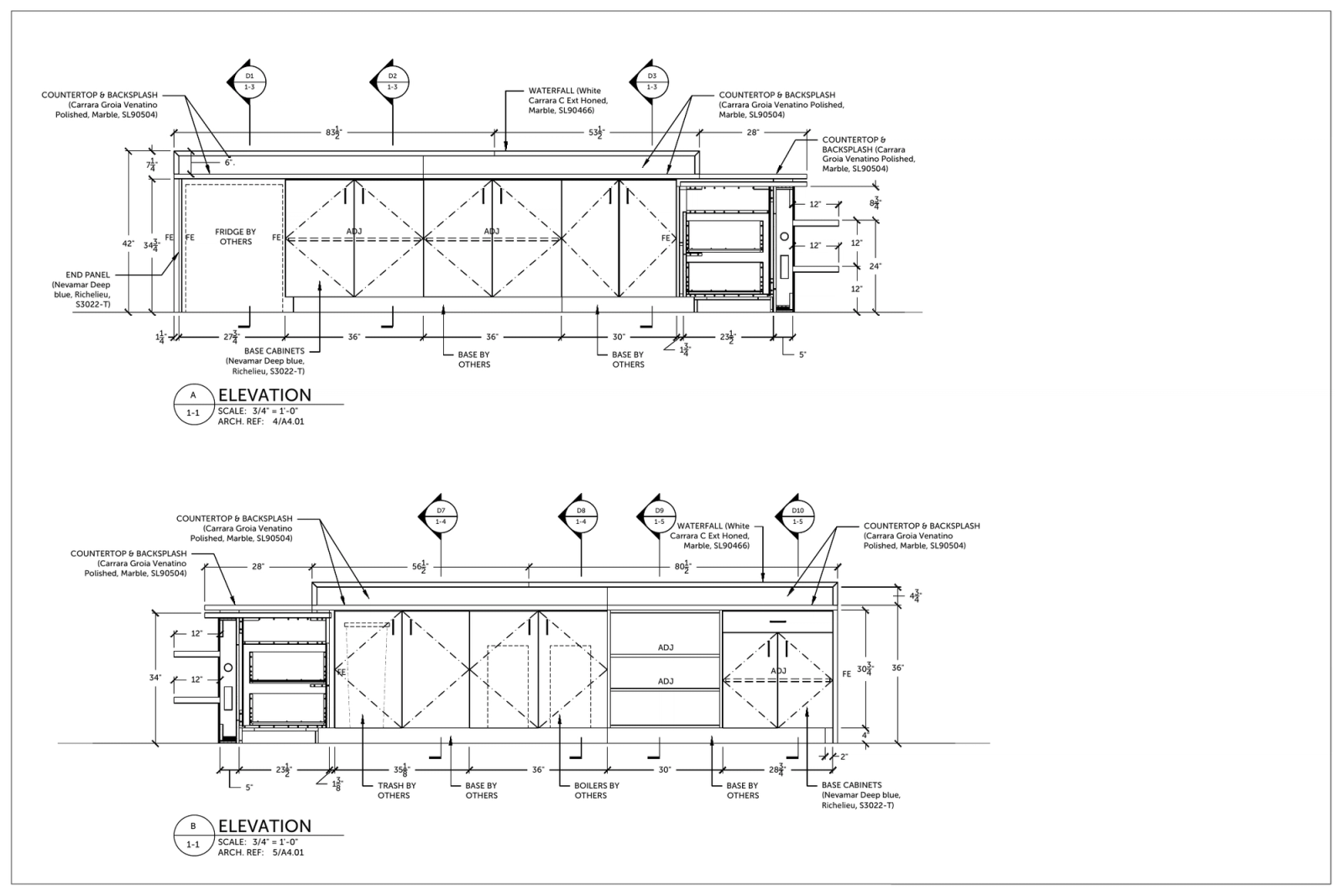 Elevations A & B — Back Bar