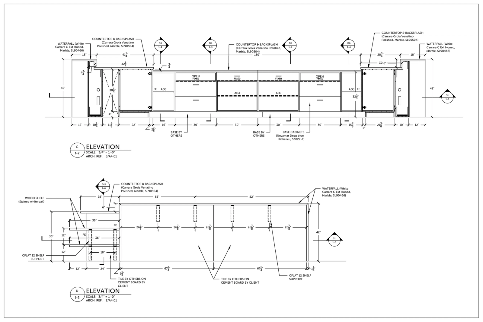 Elevations C & D — Island & Side Return