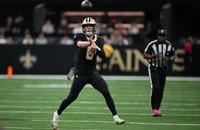 New Orleans Saints quarterback Tyler Shough (6) throws downfield during the fourth quarter against the Tampa Bay Buccaneers at Caesars Superdome.
