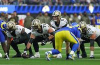 New Orleans Saints quarterback Tyler Shough under center against the Los Angeles Rams.