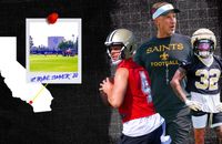 Saints Head Coach Dennis Allen, QB Derek Carr, S Tyrann Mathieu