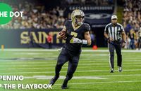 Saints ATH Taysom Hill running for a first down