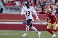 Chicago Bears wide receiver Keenan Allen (13) runs during an NFL football game against the San Francisco 49ers