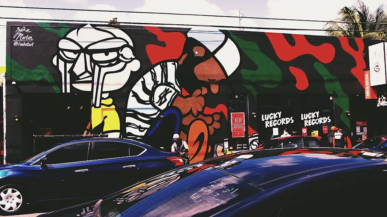A mural of hip-hop artists J Dilla and MF Doom