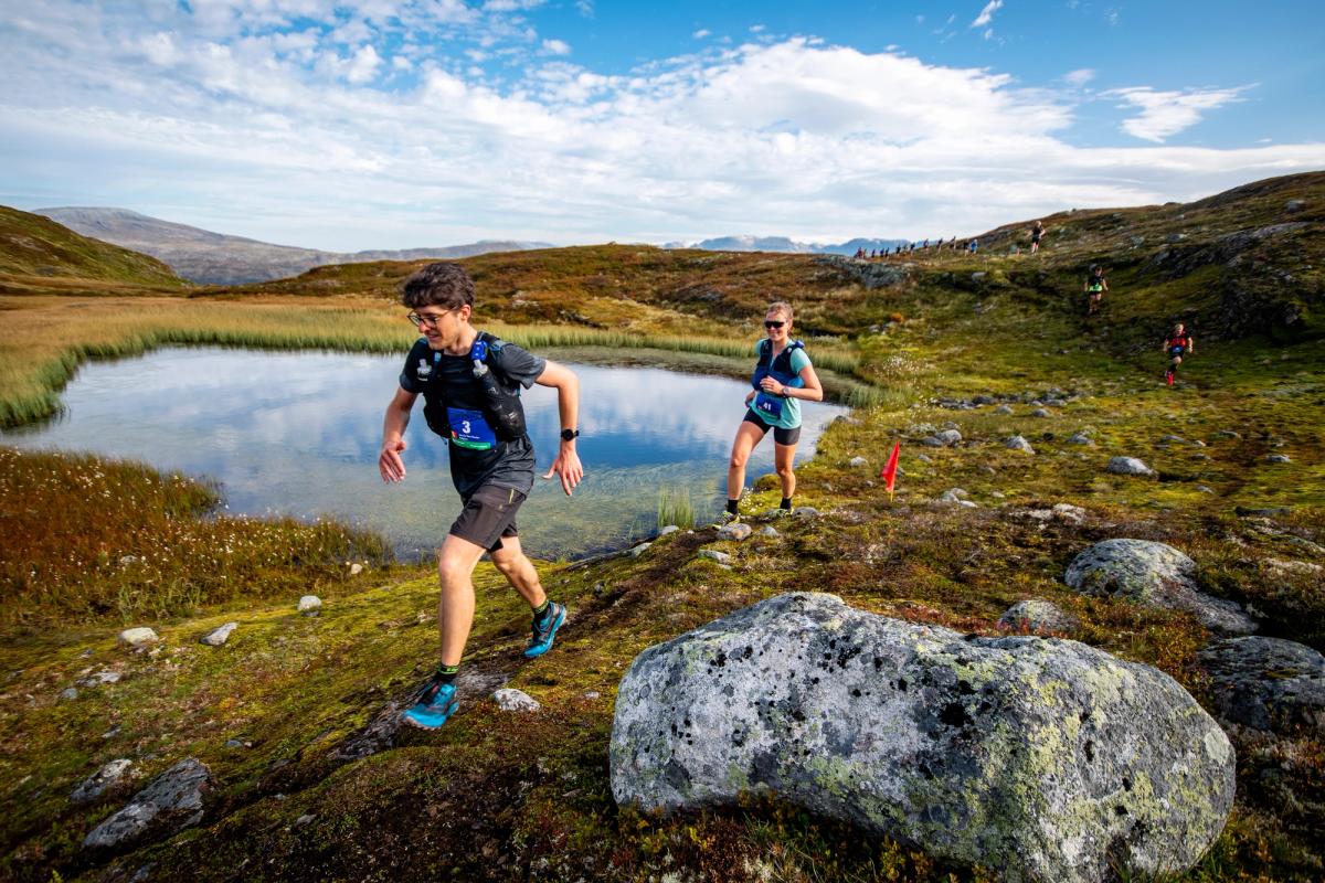 Denne helga er det på nytt duka for Hardangervidda Maraton. Her frå fjorårets løp. Foto: Otto Melau