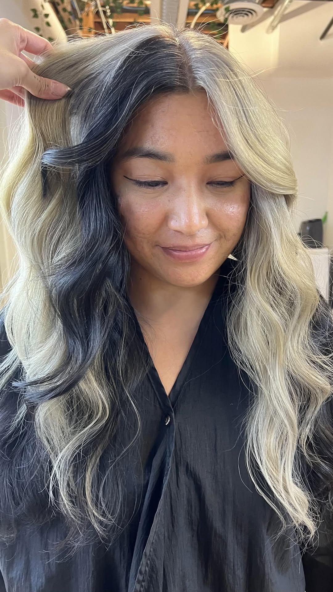 Creative hair color transformation