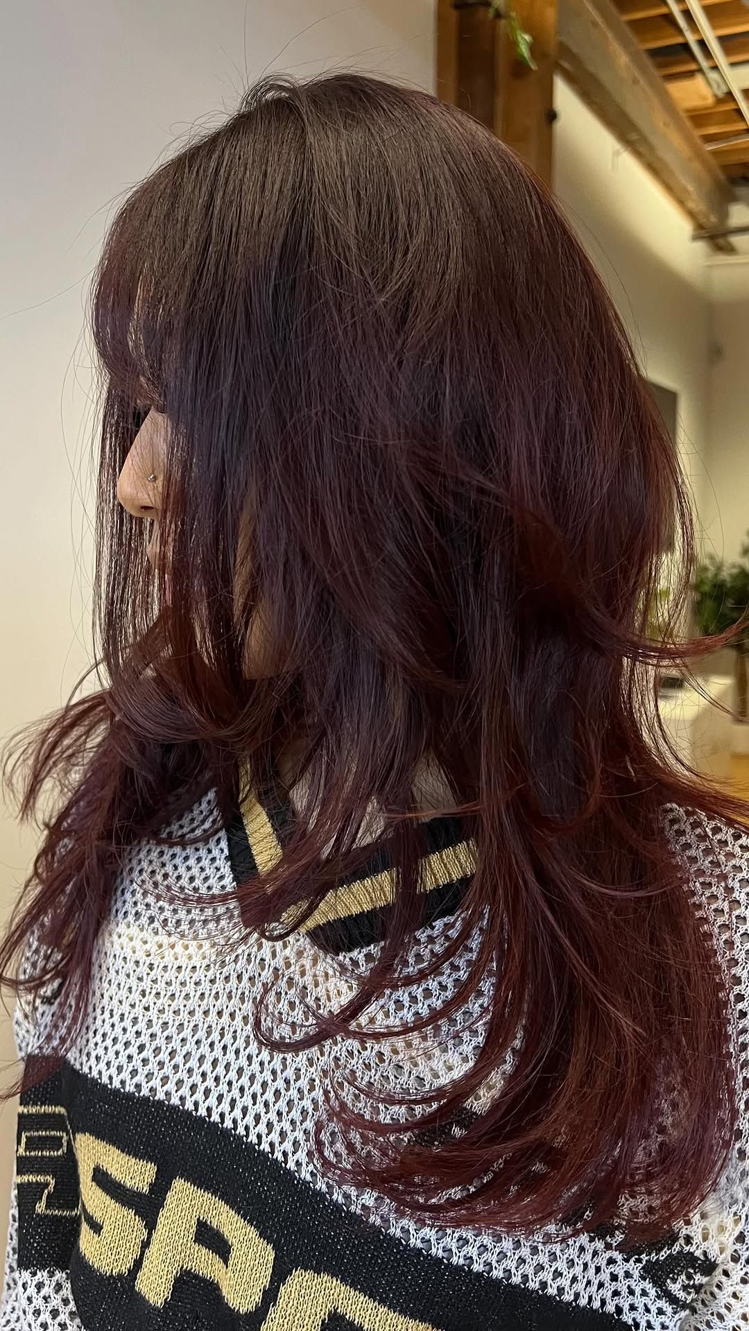 Unlocked a new era w bangs and textured layers to add volume and more movement 🥀 | #sandiegohairstylist