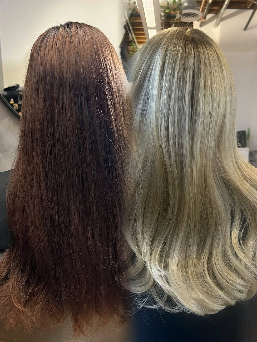 The hair gods were with us and so was @k18hair for this beautiful hair transformation! From dark red brown to this beautiful blonde! 👌🏼🤩✨