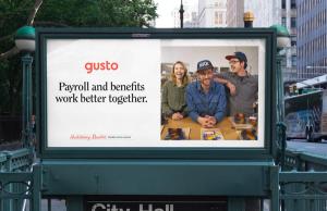 gusto advertisement on subway panel