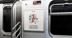 gusto ad on a nyc subway