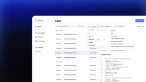 Design for the Logs tab within the Portal web app