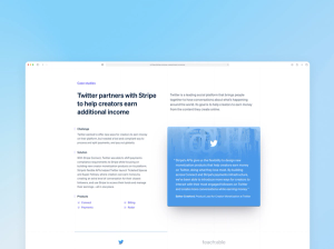 Twitter Case Study from the Stripe Express marketing page