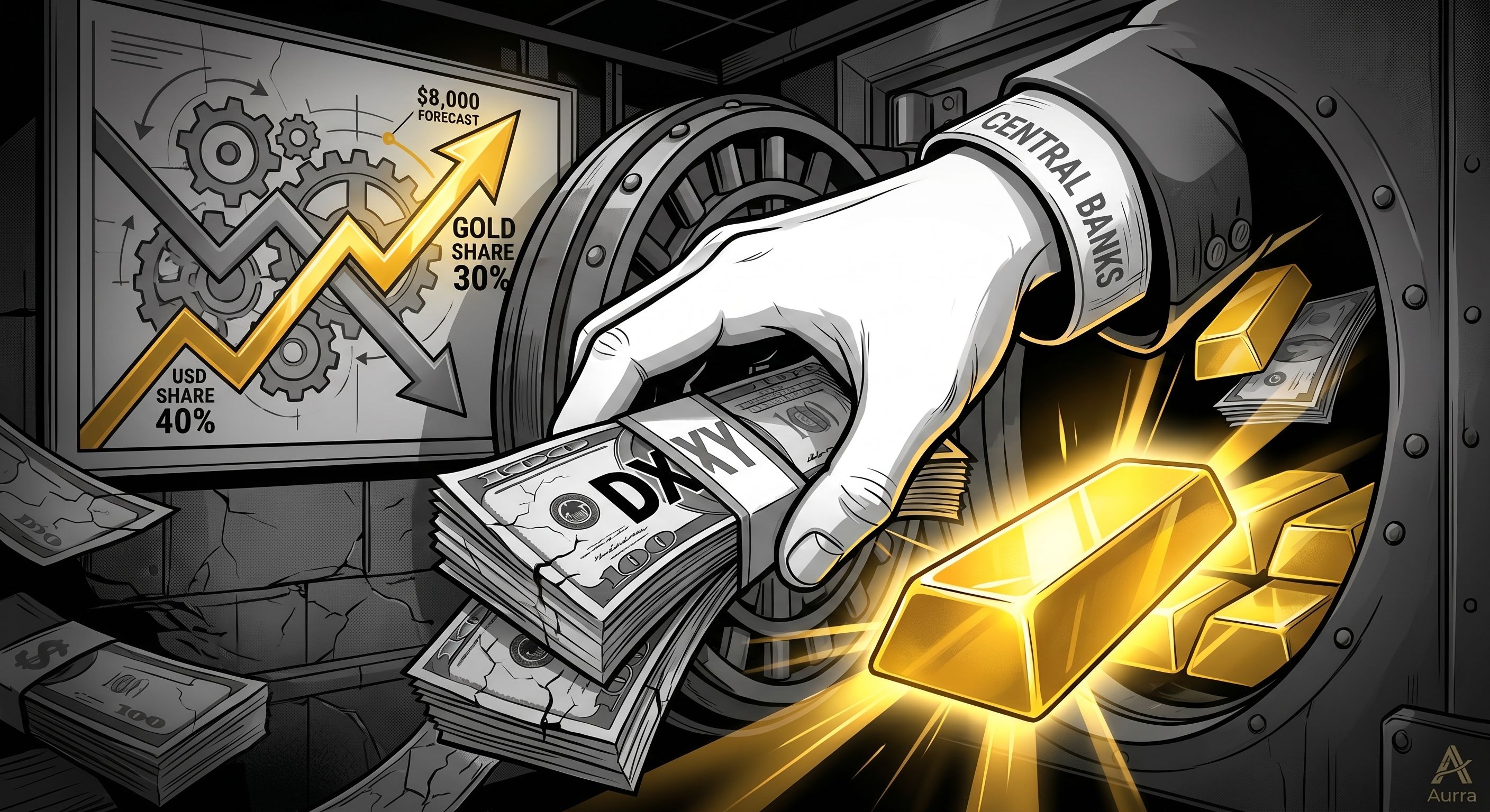 Deutsche Bank: Các ngân hàng trung ương chuyển sang dự trữ vàng