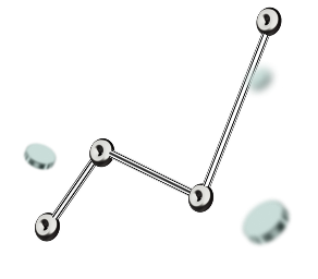 Stock graph line with coins floating around