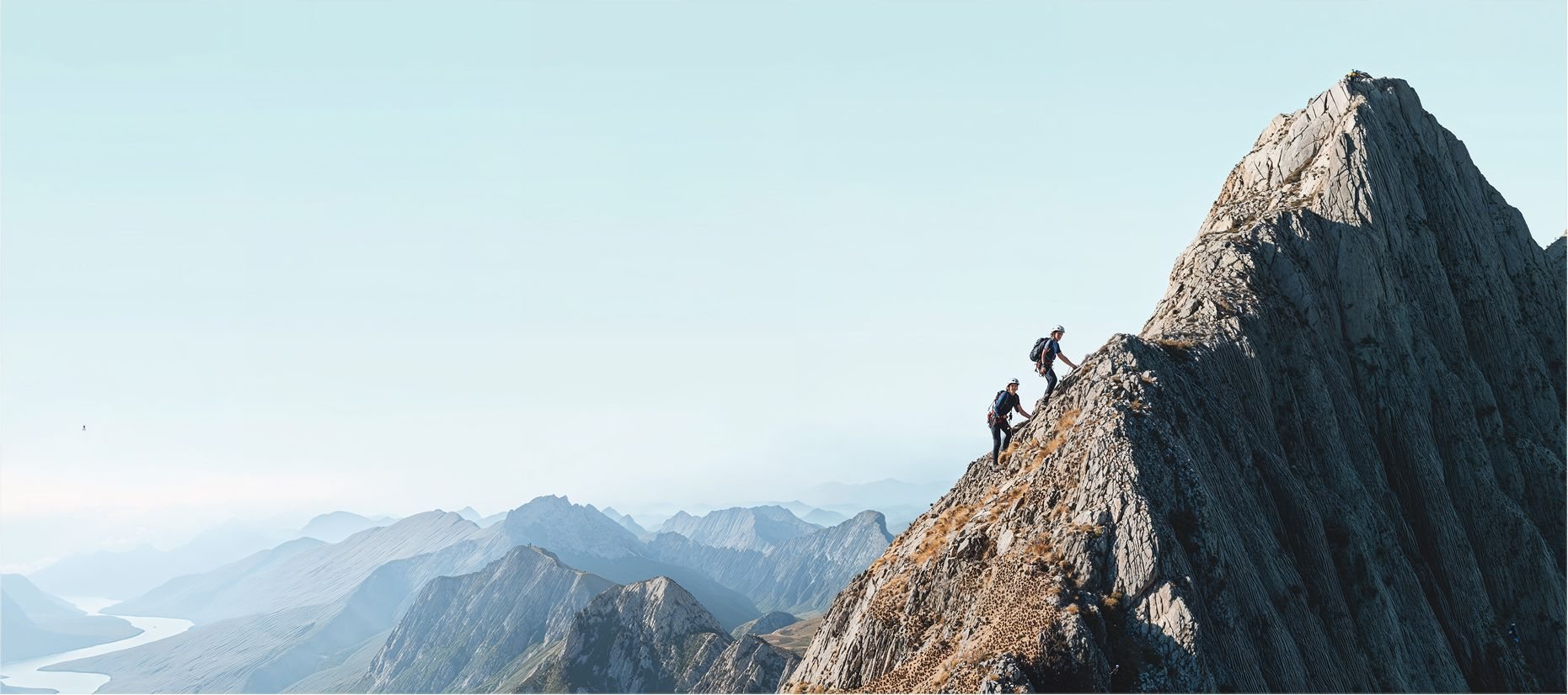 People climbing a mountain