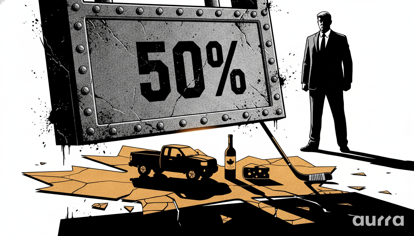 트럼프, 캐나다산 수입품에 50% 관세 부과