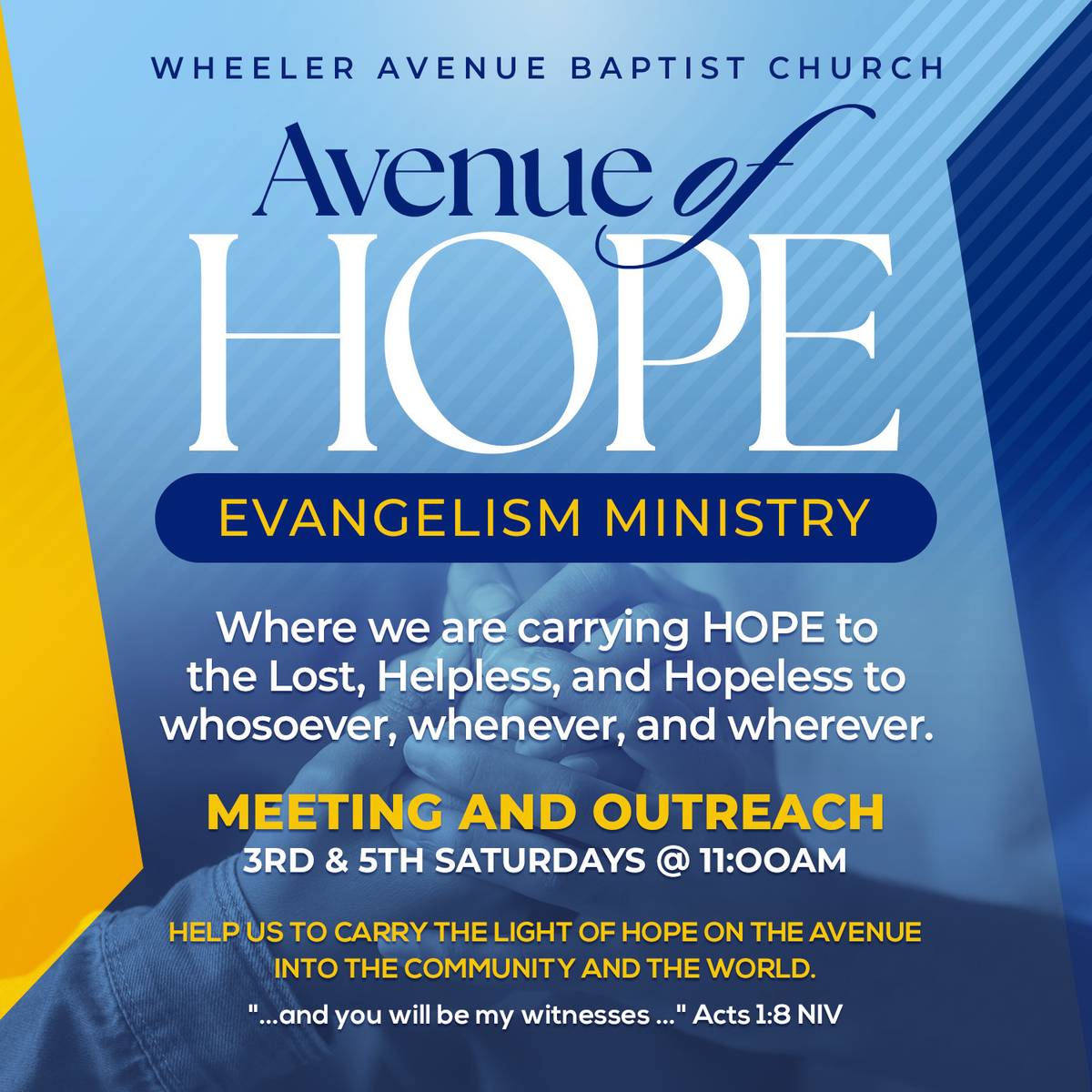 Evangelism Monthly Outreach header image