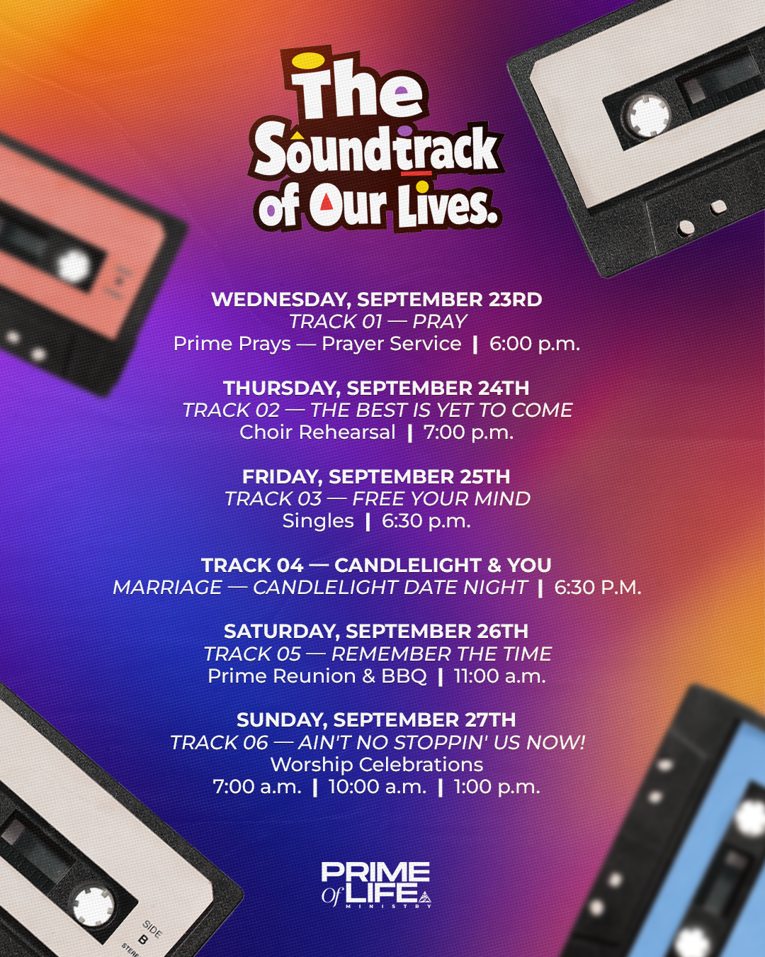Prime Week: It's a Family Affair: The Soundtrack of Our Lives. The Faith that Keeps Us