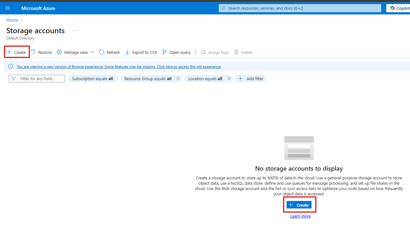 create-azure-blob-storage-account