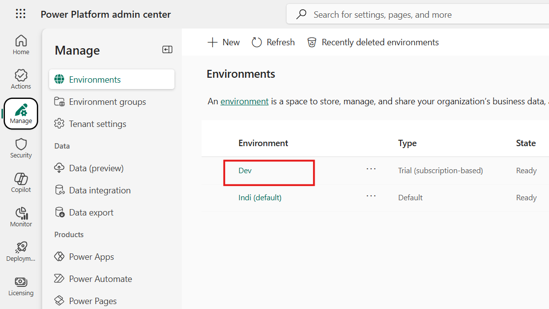 target-environment-power-platform-admin-center