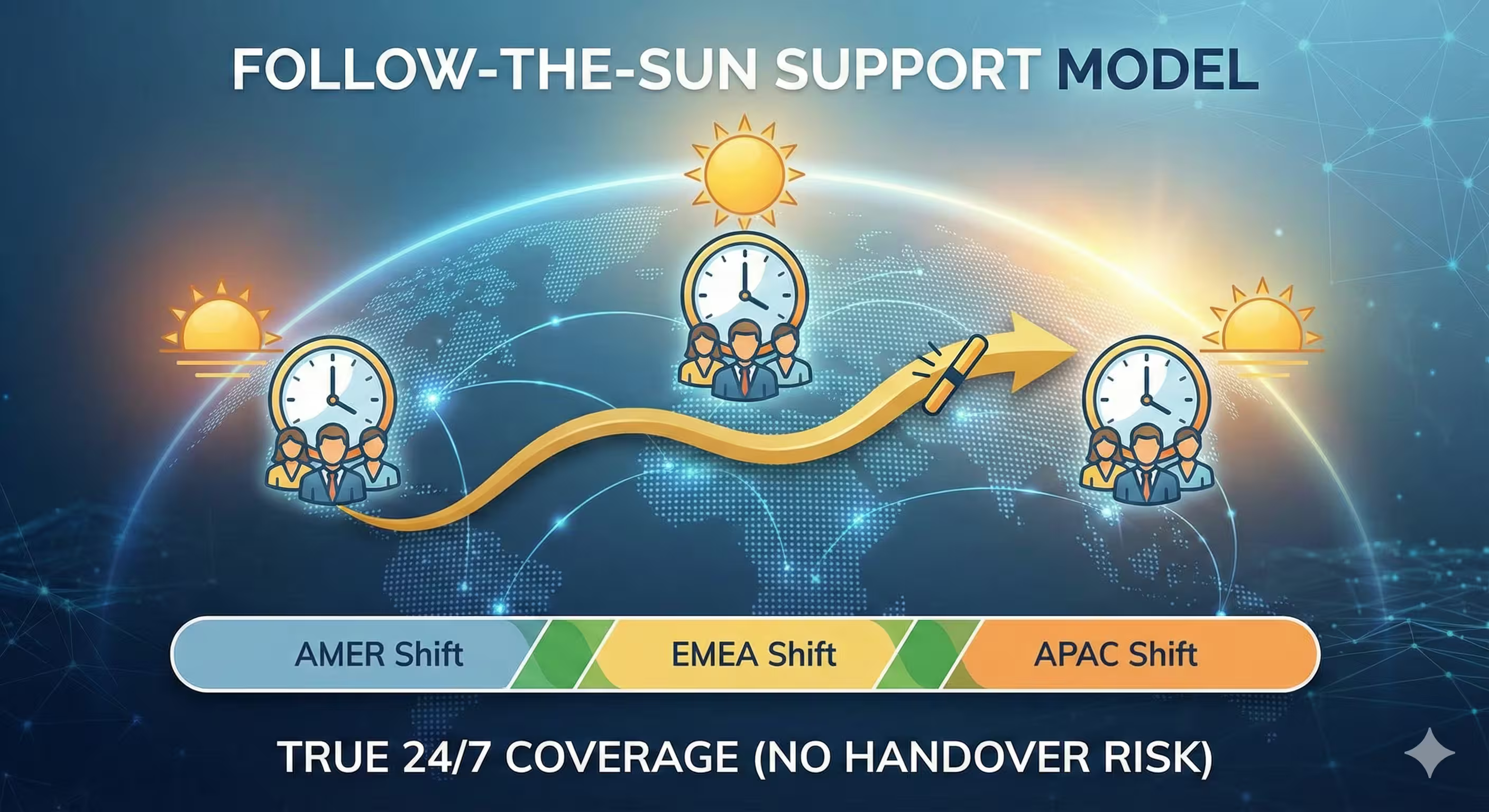 The Follow-the-Sun Support Model: How to Ensure True 24/7 Coverage (Without Handover Risk)