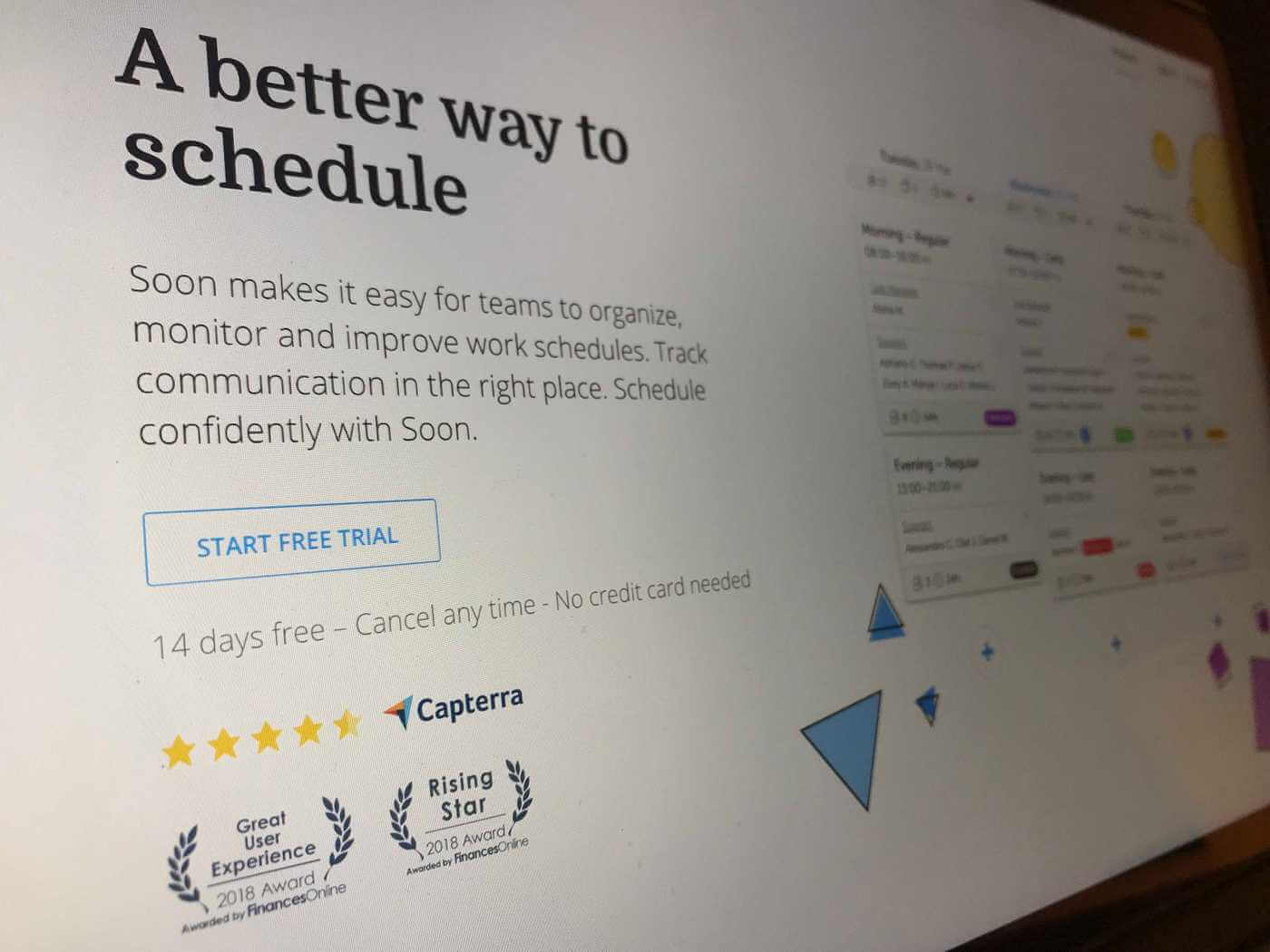 Soon: Employee Scheduling Software Named 2018 Business Software Rising Star - Finances Online.com