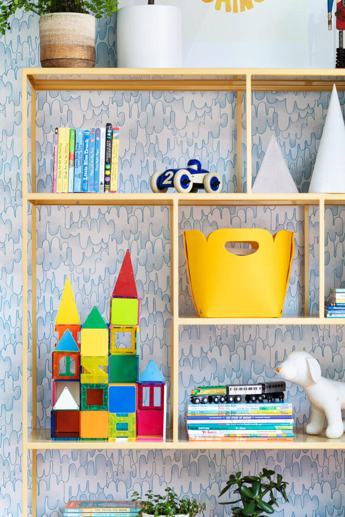 Detail of bookshelf in child's room