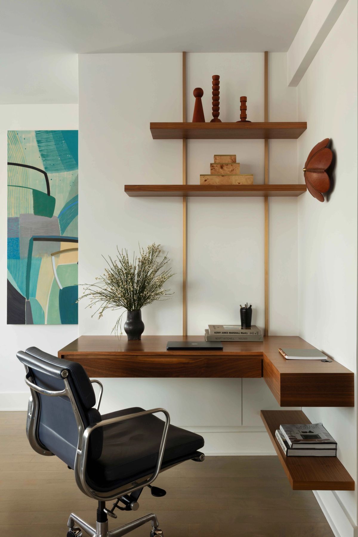 Custom designed corner home office workspace