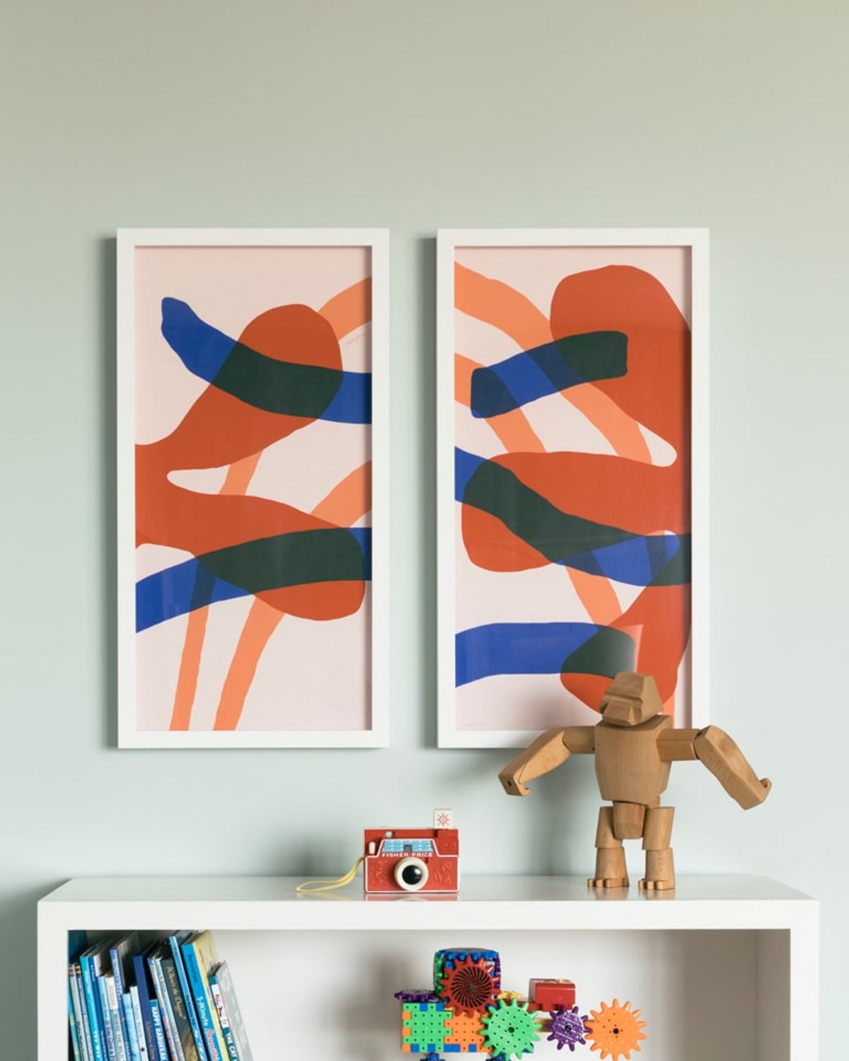 Colorful artwork in child's room