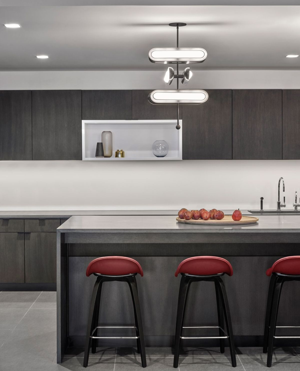 Detail of kitchen island and cabinets