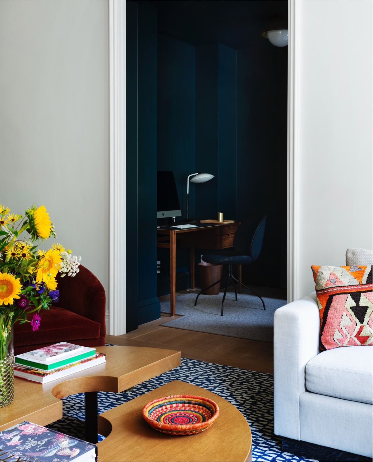 Looking into office from living room