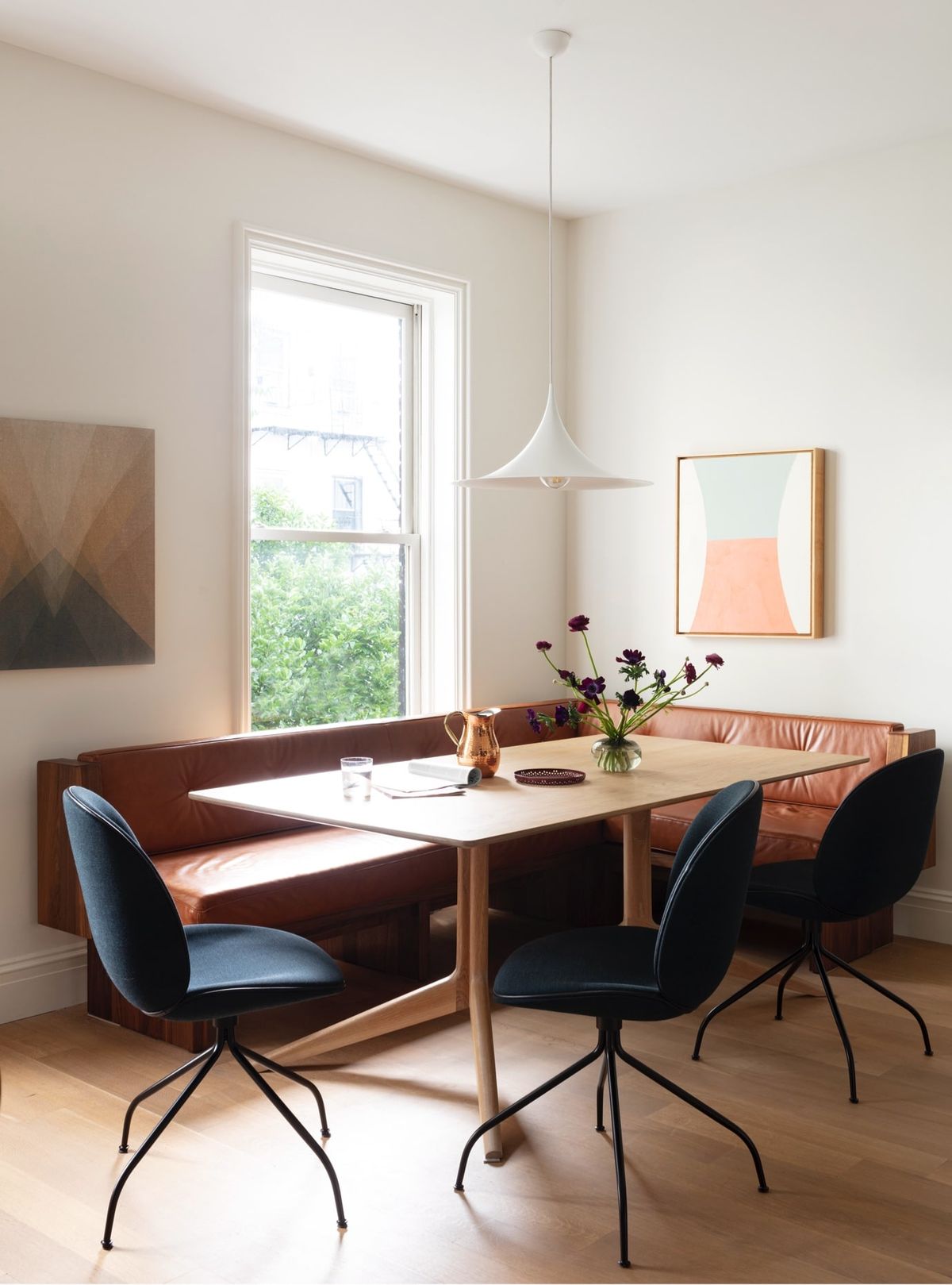 Dining nook with custom banquette