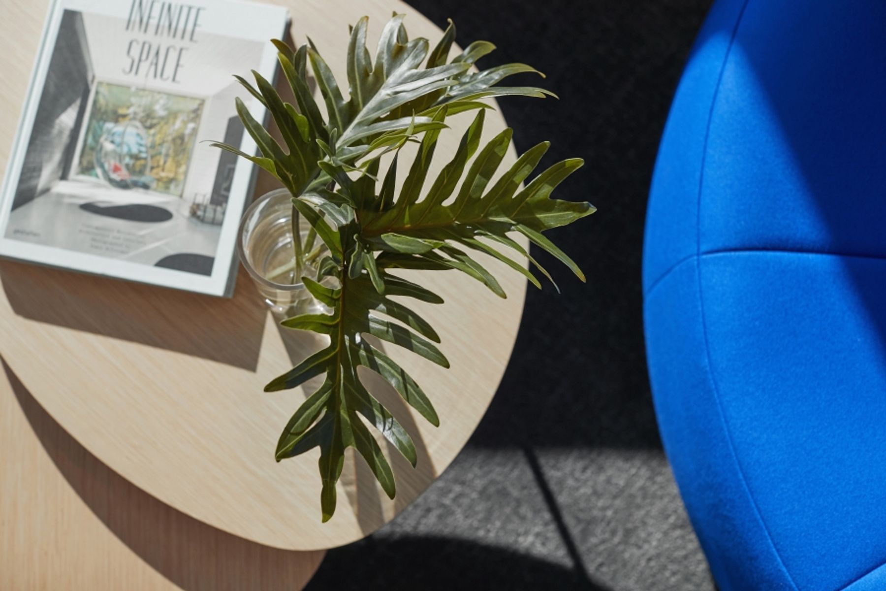 Detail of textures and colors in lounge area