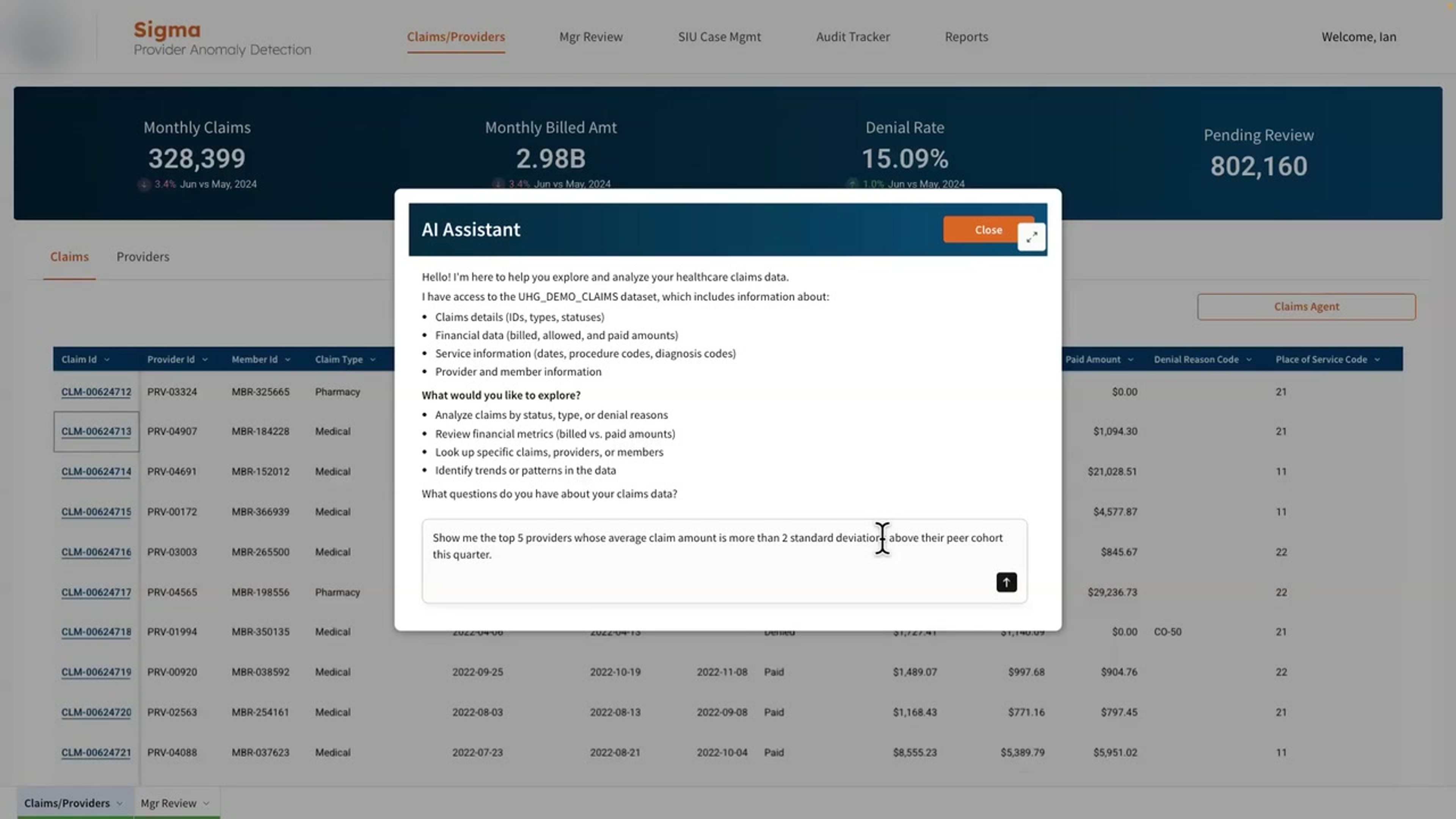 Claims Anomaly Detection Agent