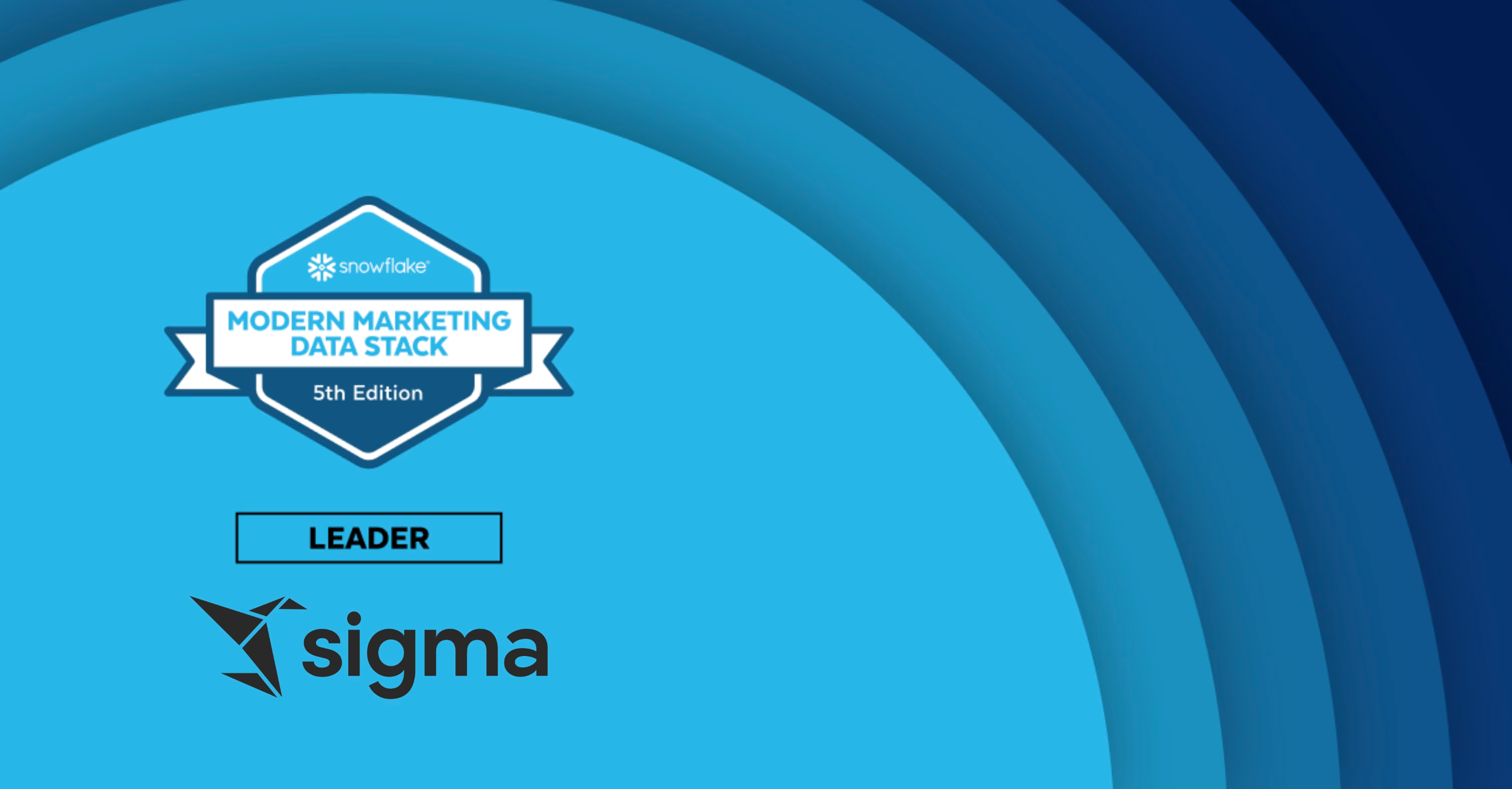Sigma is a leader in Snowflake's Modern Marketing data stack.