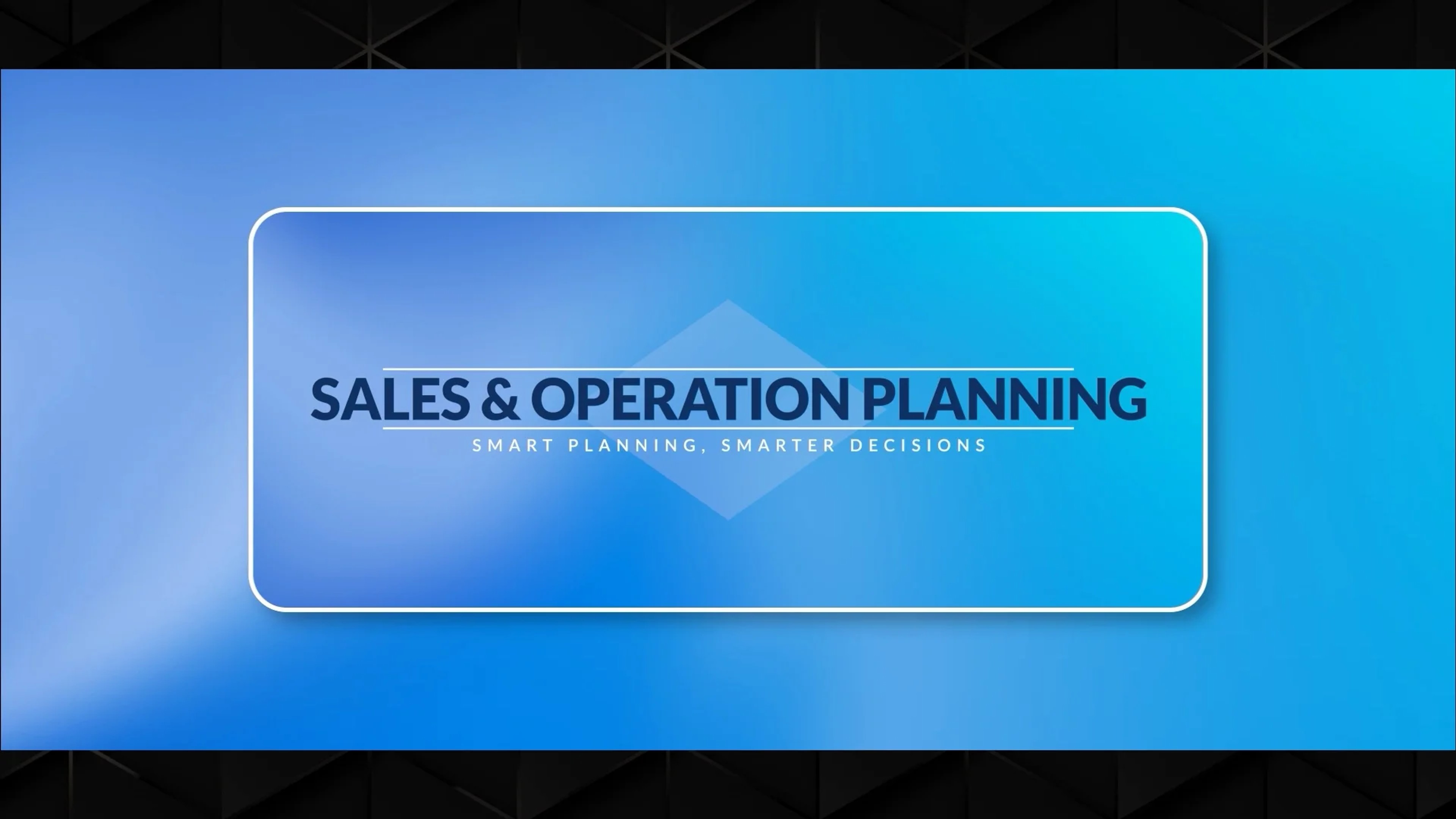 Sales Operations Planning