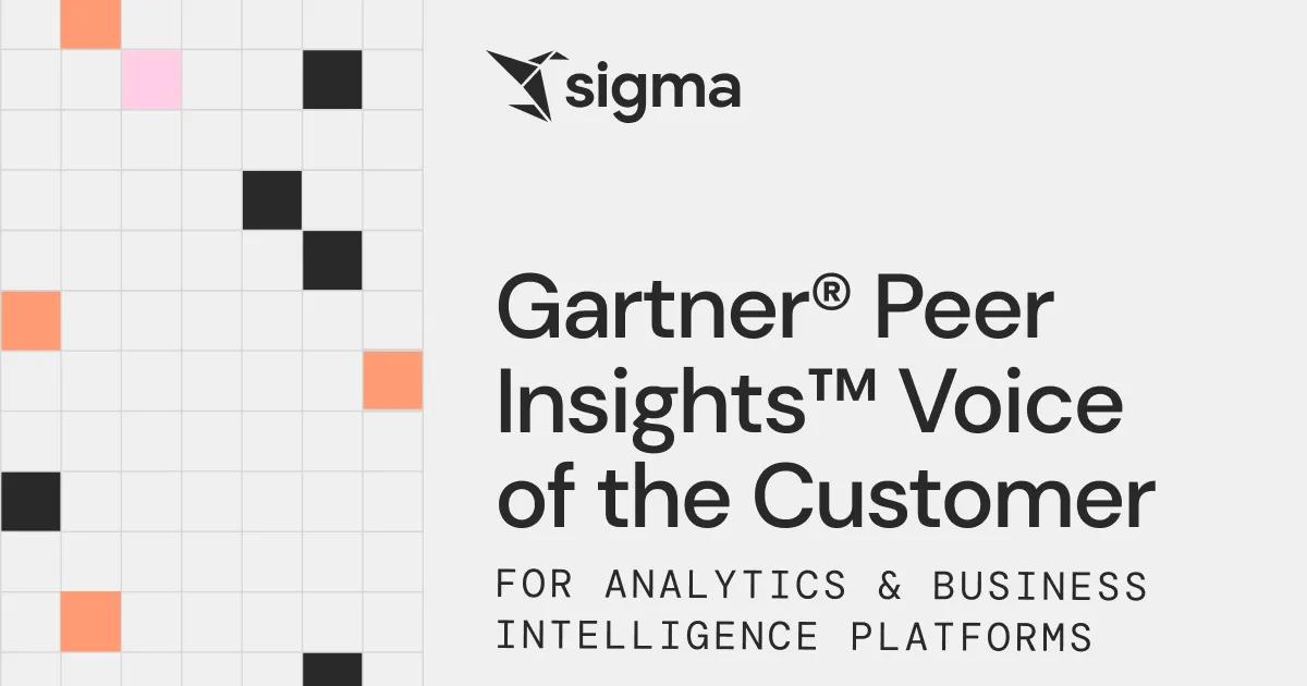 Sigma named a Strong Performer in Voice of the Customer for Analytics and Business Intelligence Platforms
