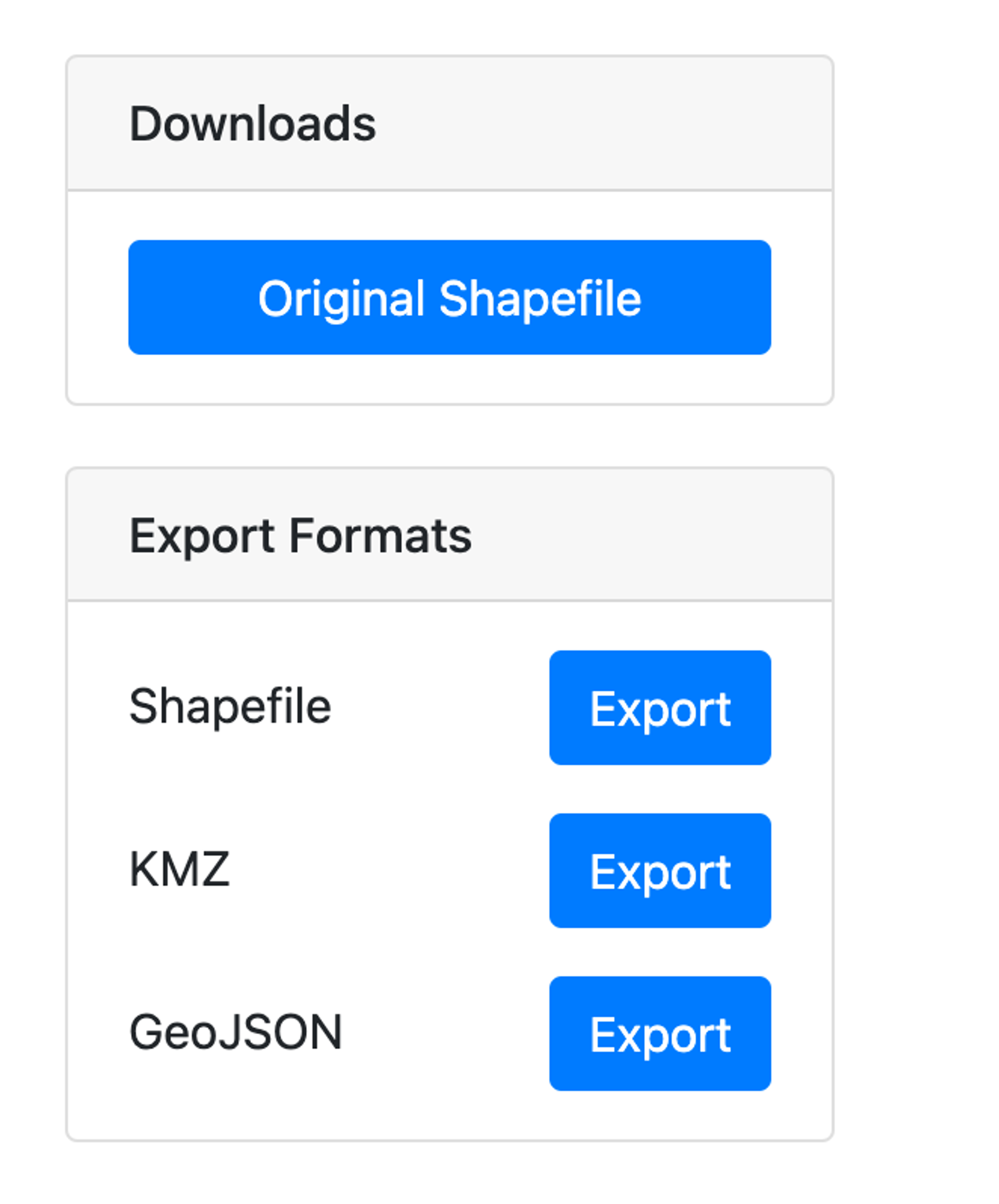 A screen shot of a computer screen with a blue button that says export.
