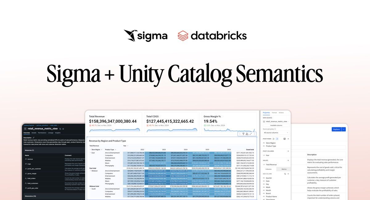 Sigma's Native Integration with Databricks Unity Catalog Semantics | Sigma