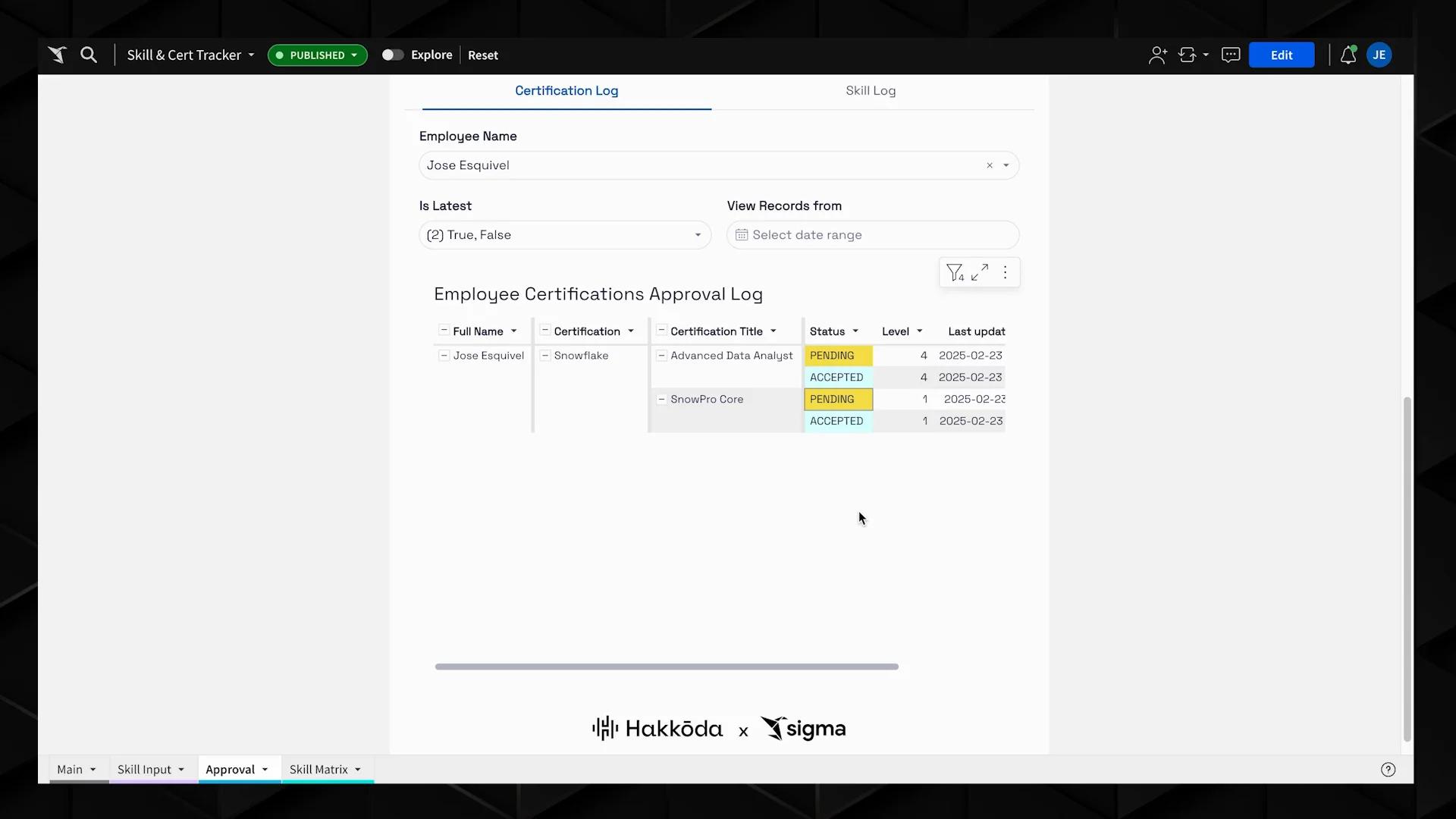 Skill and Certification Tracker