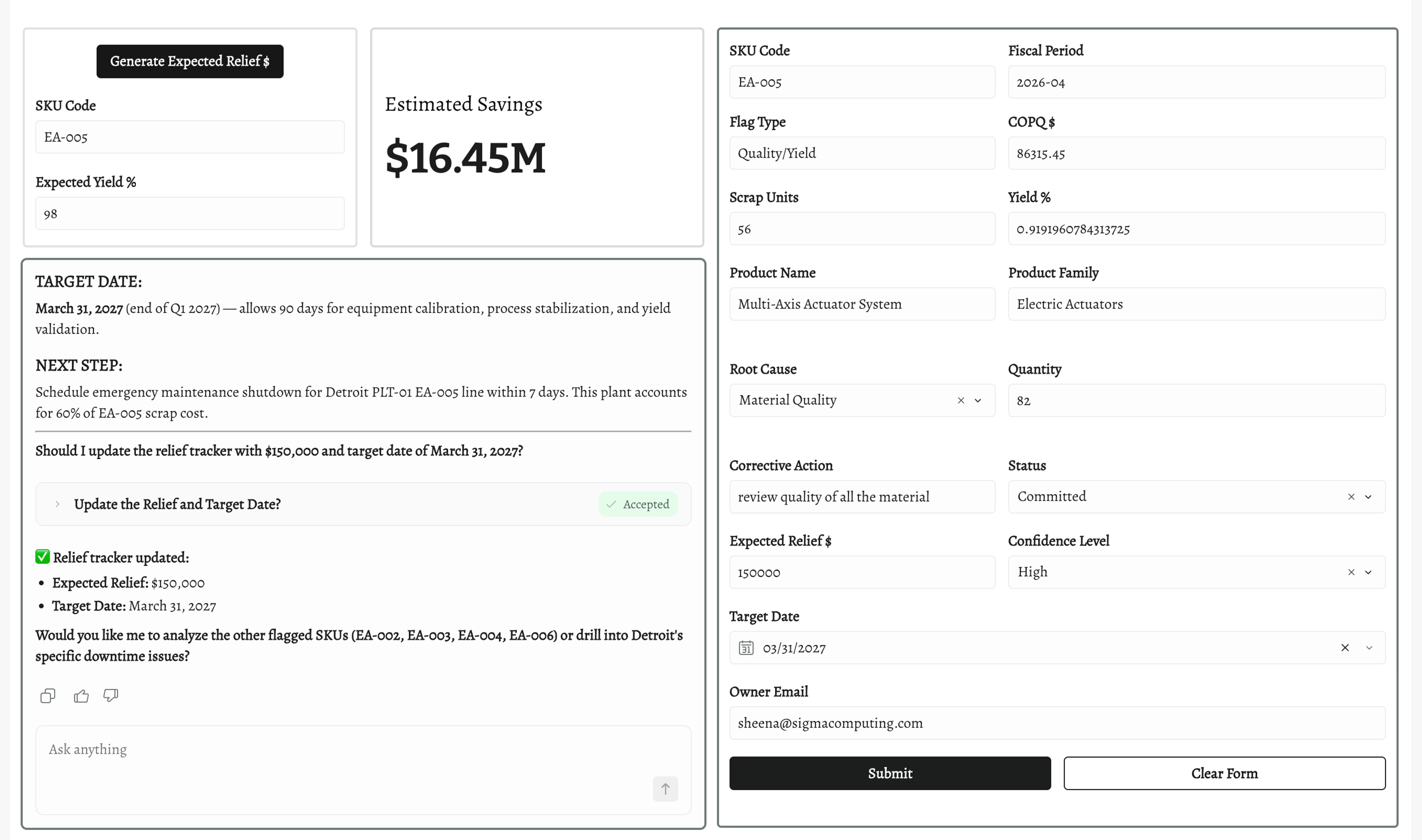 Take action with a Sigma Agent