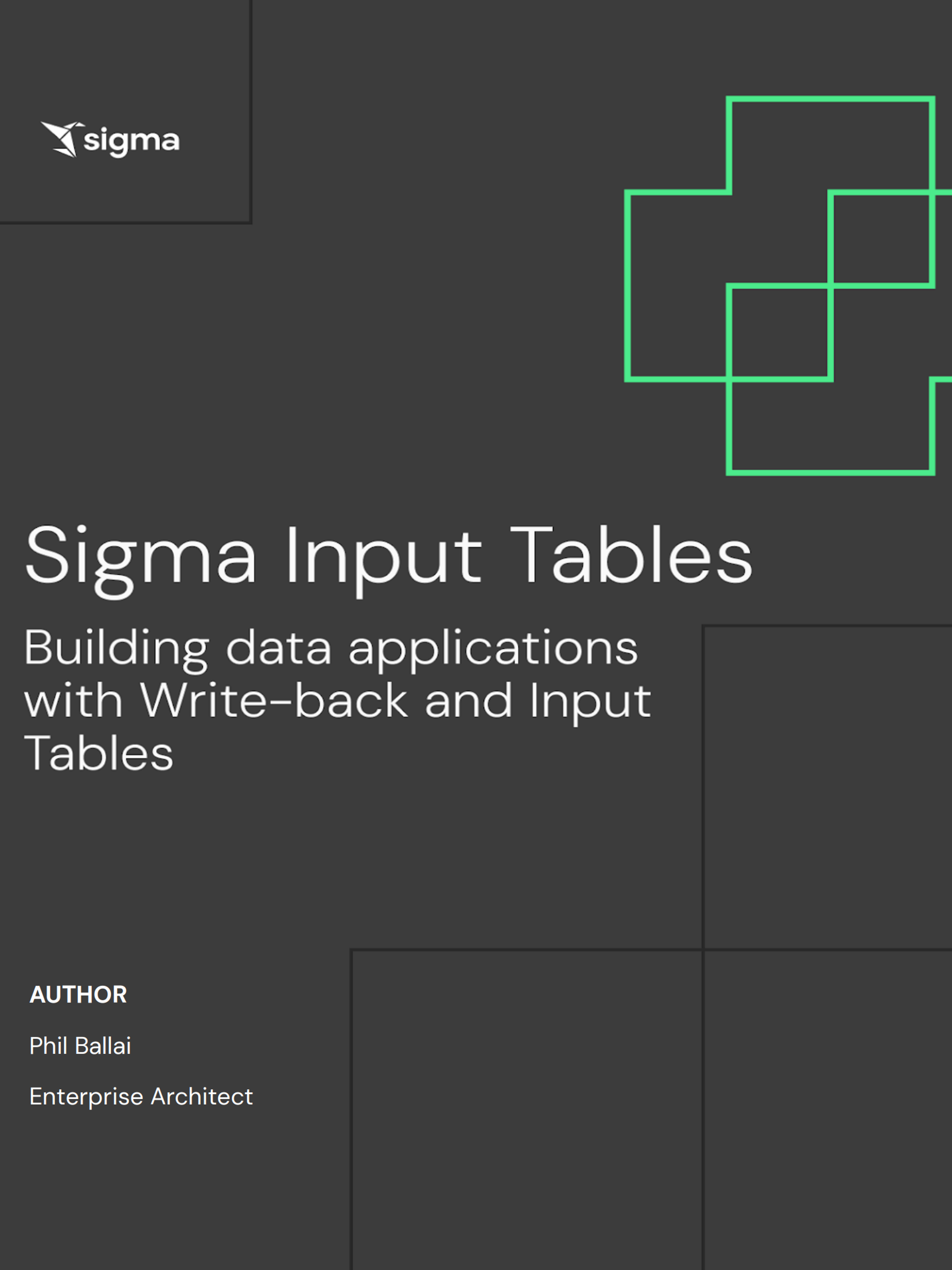 Sigma Input Tables: Building data applications with Write-back and Input Tables