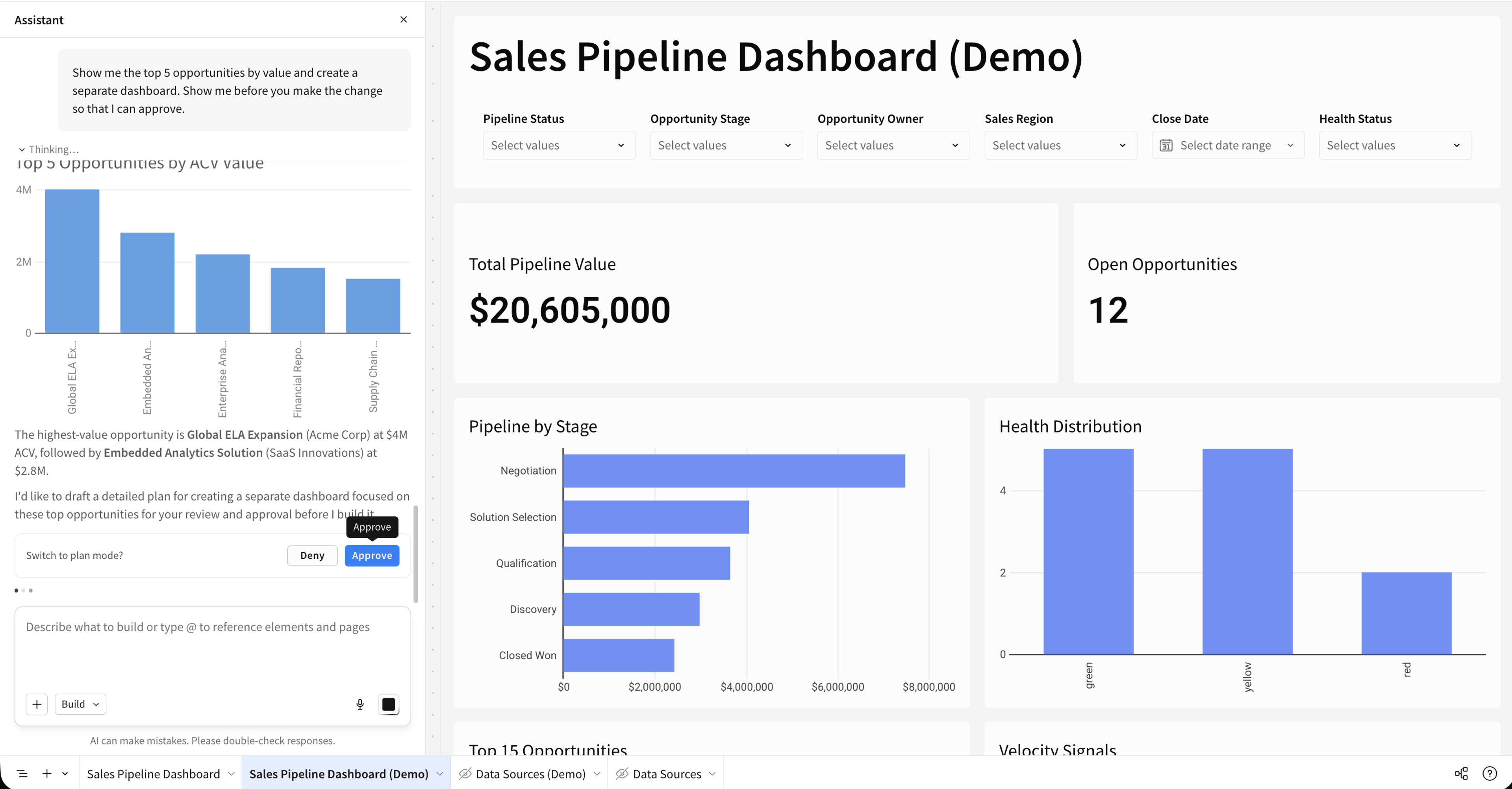 Sales Pipeline Dashboard screenshot.
