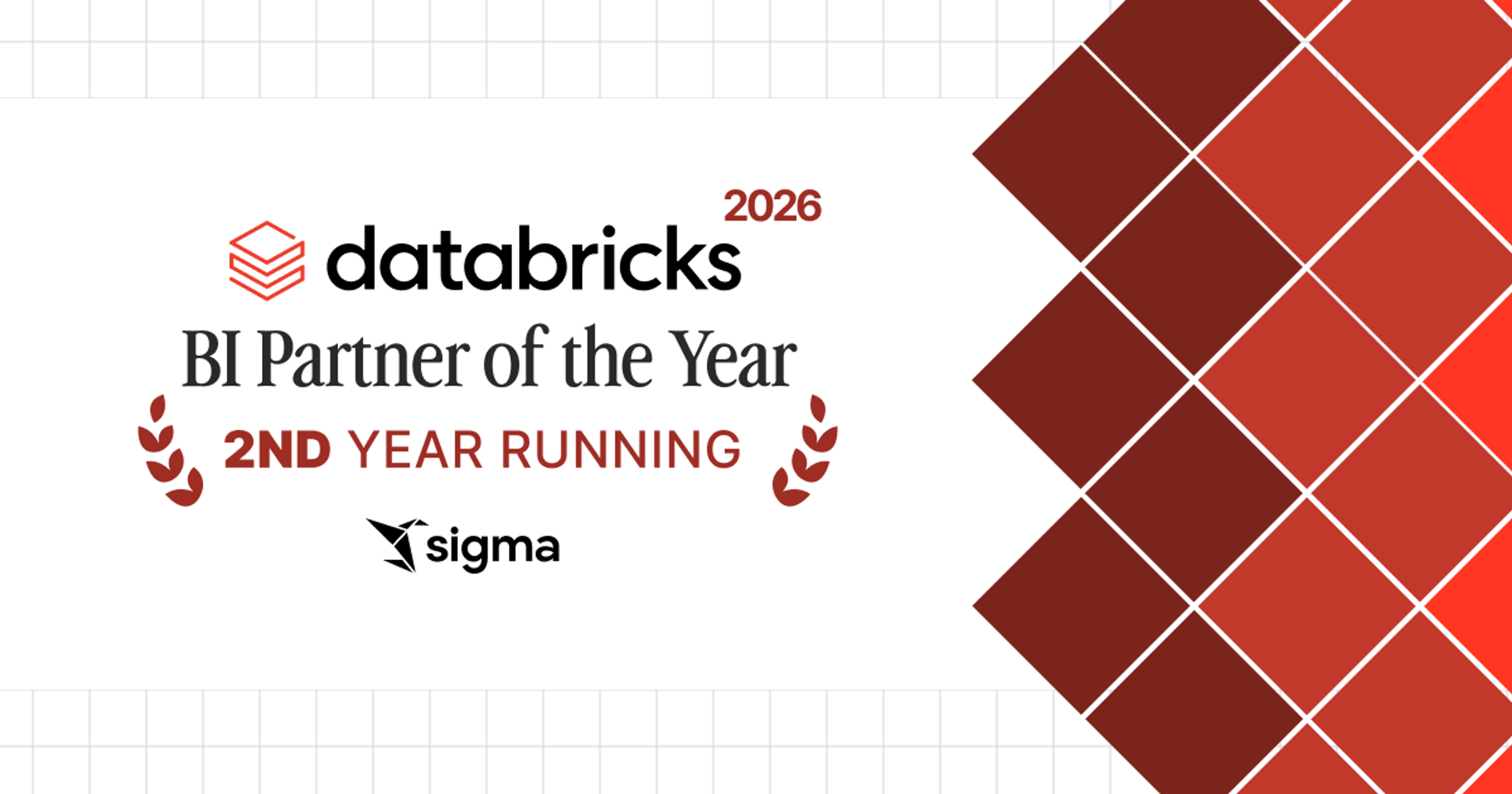 Databricks BI Partner of the Year 2026, awarded to Sigma for the second year running